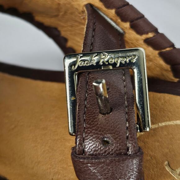 JACK ROGERS VANESSA JUTE WOMEN'S EXPRESSO BROWN LEATHER WEDGE SANDALS SIZE 9M - Picture 4 of 13